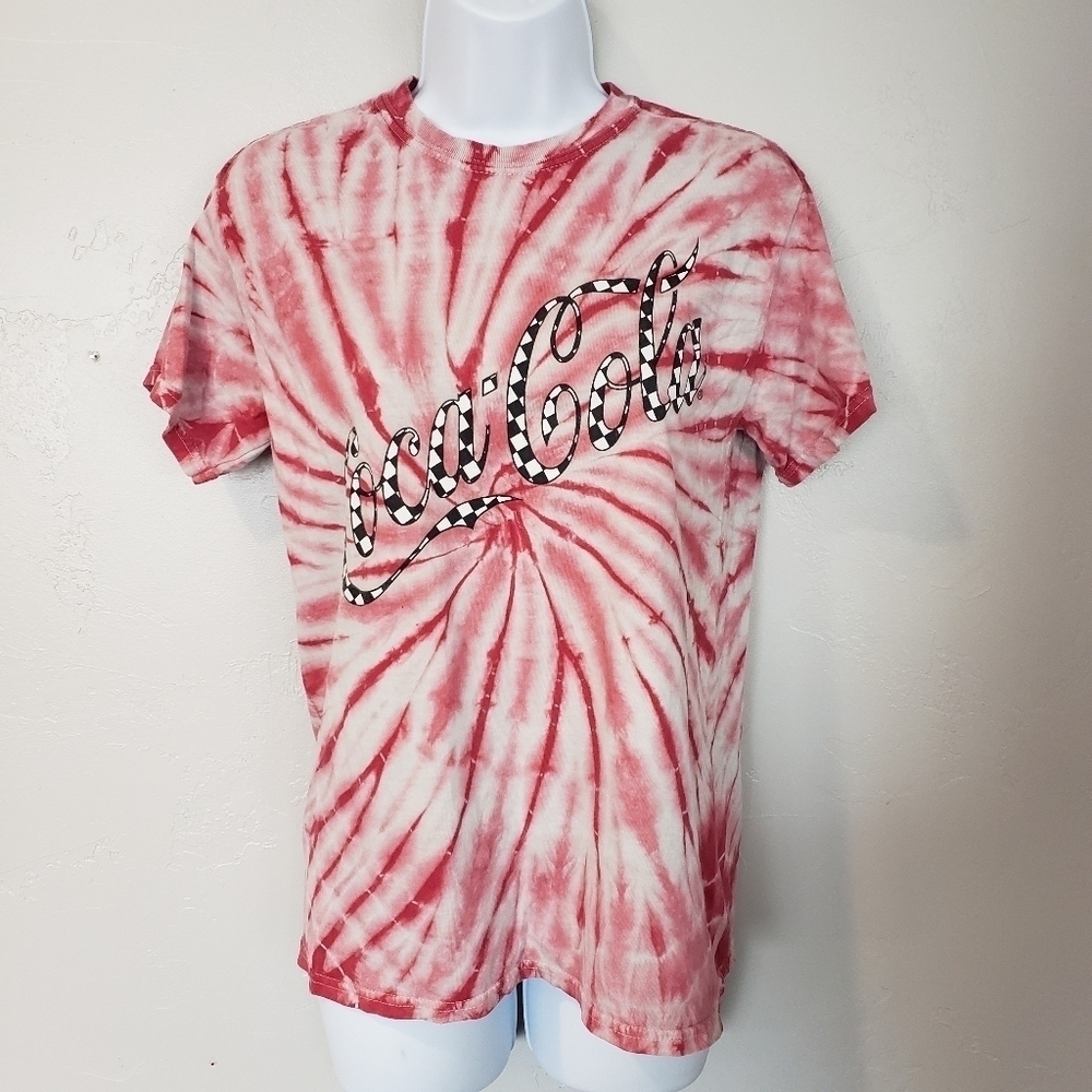 Coca-Cola Red Tie Dye Tee T-Shirt Graphic Small Short Sleeve